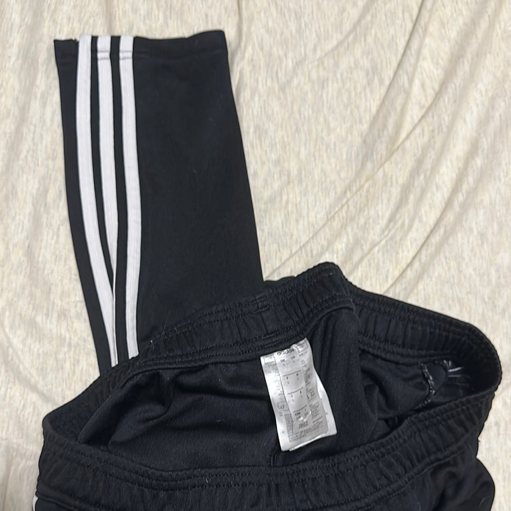 Adidas Black Joggers with White Stripes